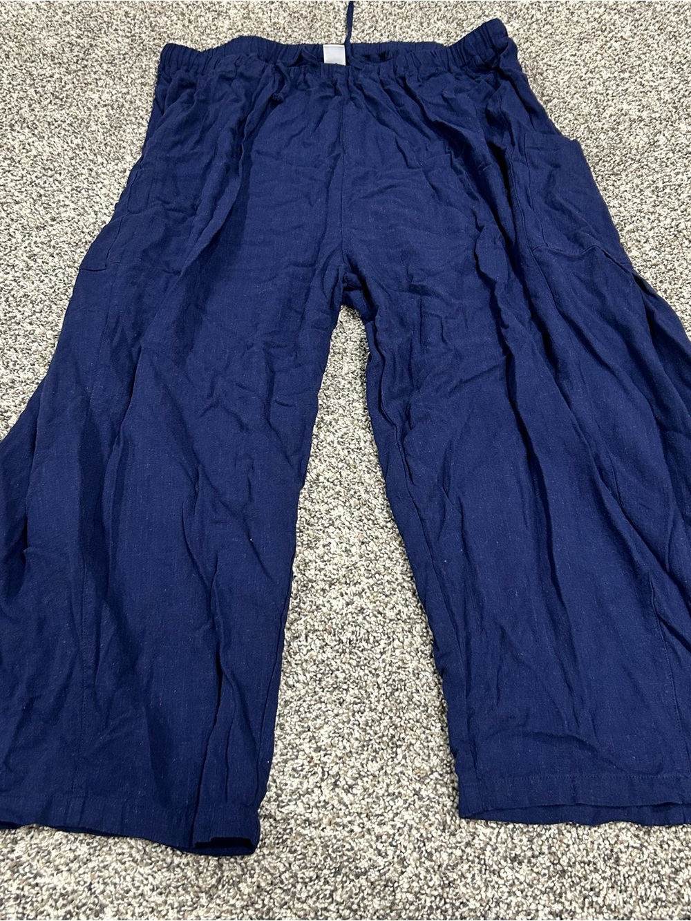 TARSE | Women 2XL | Linen Blend Wide Leg Pants | Elastic Waist | Lagenlook